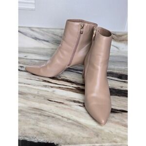 Michael by Michael Shannon Milan Tan Pointed Toe Block Heel Ankle Boots Size 10